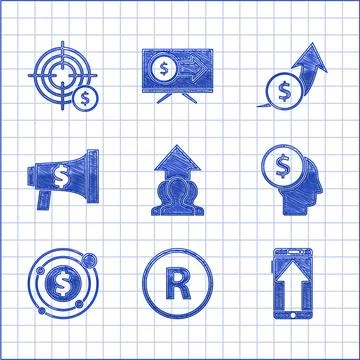 Set Growth chart and progress in people crowd, Registered Trademark, Smartp.. Stock Illustration