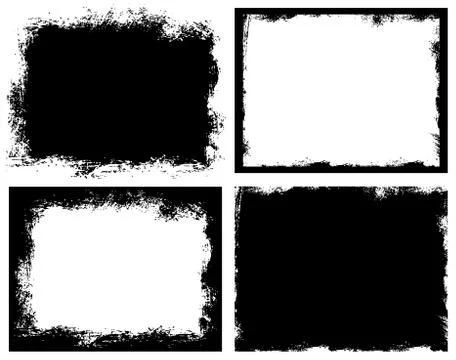 Set of grunge background. Broken dirty rough frames. Stock Illustration
