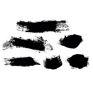 Set of grunge background for text. Black vector brush strokes. White backgr.. Illustrazione stock