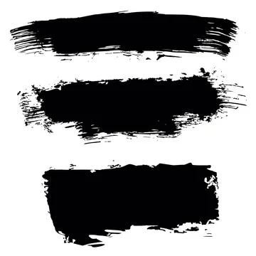 Set of grunge background for text. Black vector brush strokes. White backgr.. Illustrazione stock