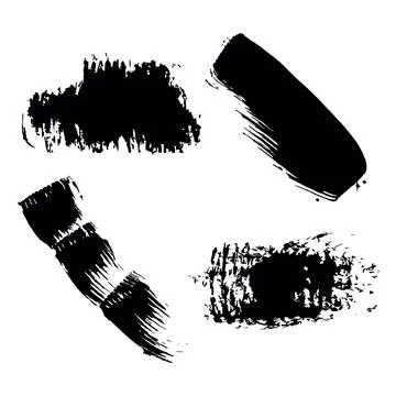 Set of grunge background for text. Black vector brush strokes. White backgr.. イラスト素材