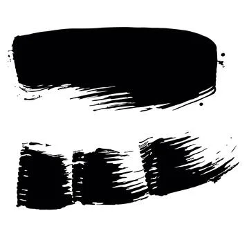 Set of grunge background for text. Black vector brush strokes. White backgr.. Stock Illustration