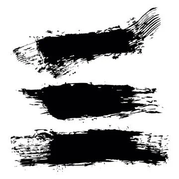 Set of grunge background for text. Black vector brush strokes. White backgr.. Stock Illustration
