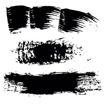 Set of grunge background for text. Black vector brush strokes. White backgr.. Stock Illustration