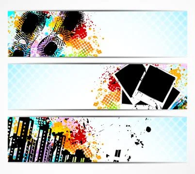Set of grunge banners Illustrazione stock