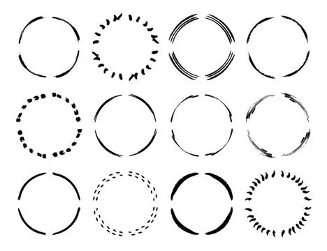 Set of grunge black frames. Borders collections. Collages elements on white b Stock Illustration