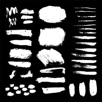 Set of grunge black paint, ink brush strokes. brush strokes collection. Dirty Stock Illustration