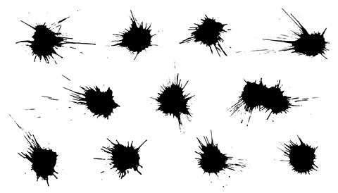 Set of grunge blots. Paint splash. Vector illustration. Stockillustratie