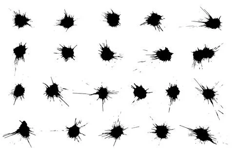 Set of grunge blots. Paint splash. Vector illustration. Stock Illustration