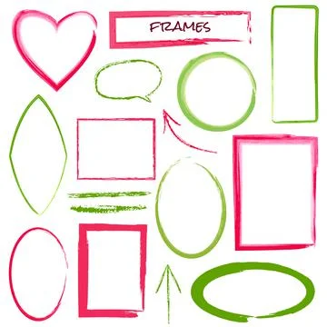 Set of grunge brush frames Stock Illustration