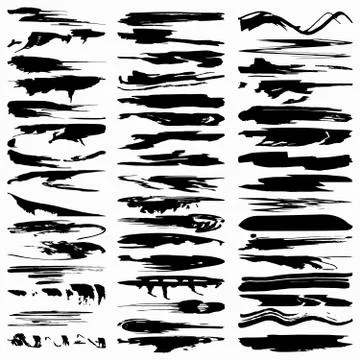 Set of grunge brush strokes Stock Illustration