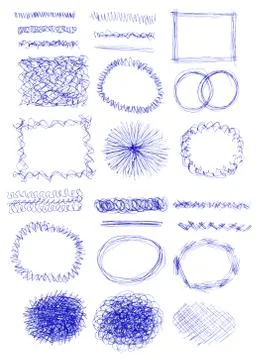 Set of grunge brushes. abstract textures hand drawn ink strokes banners for y Stockillustratie