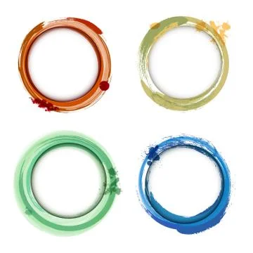 Set of grunge circle frames for your message Stock Illustration