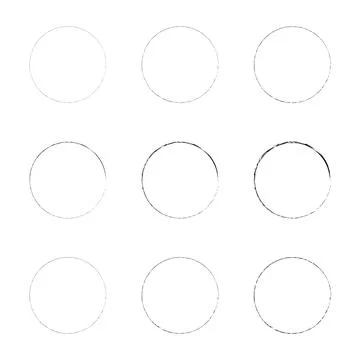 Set of grunge circles. Frame super set. Doodle circles for design elements. イラスト素材