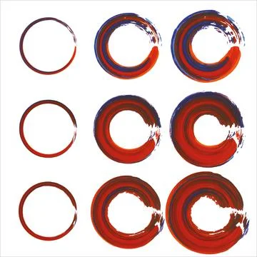 Set of grunge circles. Frame super set. Simple hand drawn circle. Stock Illustration