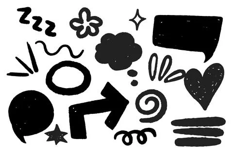 Set grunge comic elements text bloxes, speech bubble, stars, clous, moon jagged Illustrazione stock