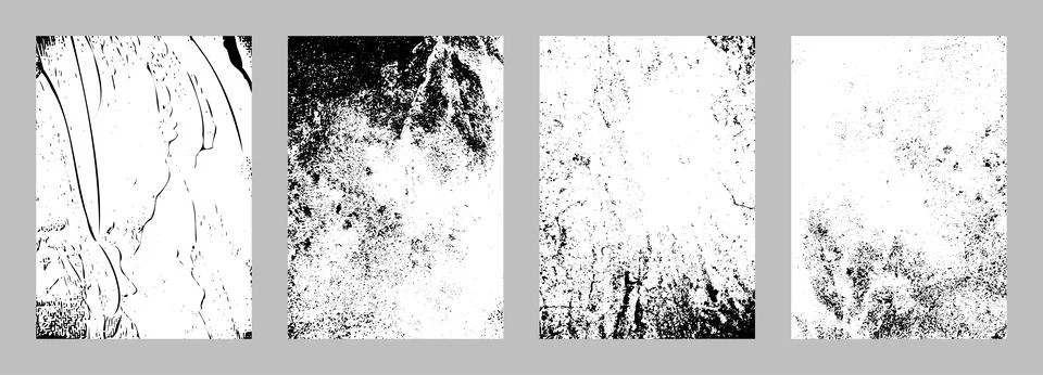 Set of grunge distressed texture background Illustrazione stock