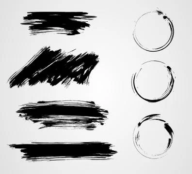 Set of grunge elements for your design Stock Illustration