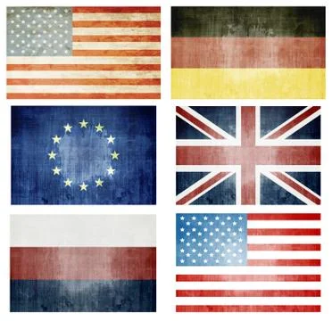 Set of grunge flags Stock Illustration