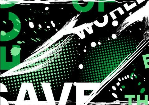 Set of Grunge frame of paint and Halftone background Vector illustration 005 Stock Illustration