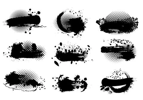 Set of Grunge frame of paint background Vector illustration 001 Stock Illustration