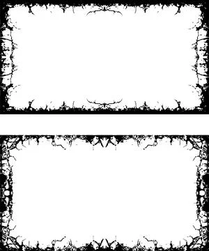 A set of grunge frames with black and white designs illustrations Stockillustratie