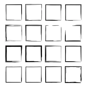 Set of  grunge frames. Geometric empty  borders. Vector illustration. イラスト素材