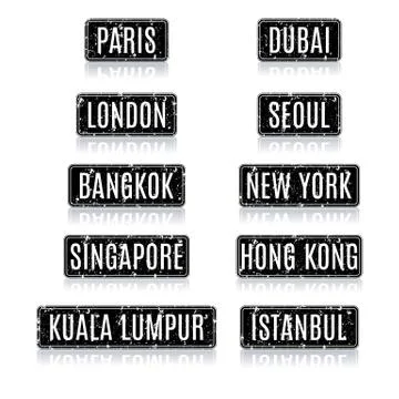 Set of grunge frames, vector illustration. Stock Illustration