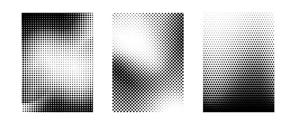 Set of grunge halftone gradient background. White and black grit sand noise Stockillustratie