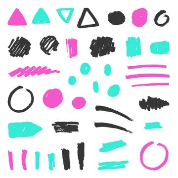 Set of grunge objects. Stock Illustration