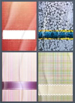 Set of grunge old paper background Stock Illustration