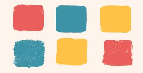 Set of grunge paint boxes for quotes. Rectangular callout frames. Linocut Stock Illustration
