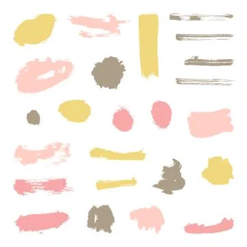 Set of grunge paint objects. Stock Illustration