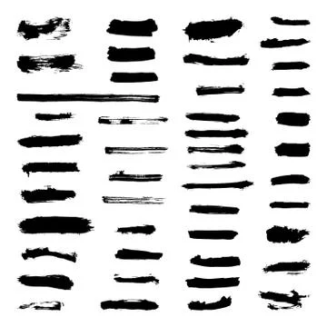 Set of grunge paint strokes. Stock Illustration