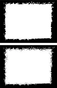Set of  Grunge Photo Frames, Black and white grunge frame vector 스톡 일러스트
