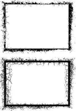 Set of  Grunge Photo Frames, Black and white grunge frame vector 스톡 일러스트