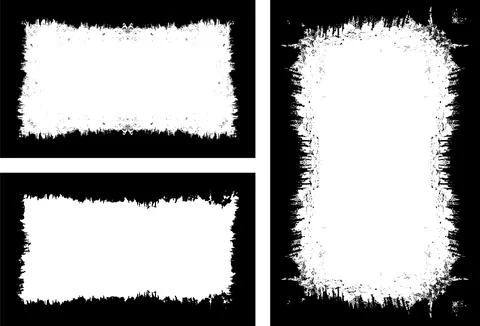 Set of  Grunge Photo Frames, Black and white grunge frame vector 스톡 일러스트