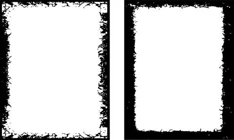 Set of  Grunge Photo Frames, Black and white grunge frame vector Illustrazione stock