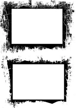 Set of  Grunge Photo Frames, Black and white grunge frame vector Stock Illustration