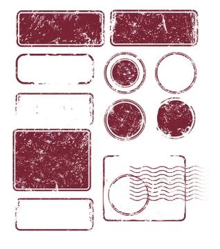 Set of Grunge Post Stamps for your design. EPS 10. Stock Illustration