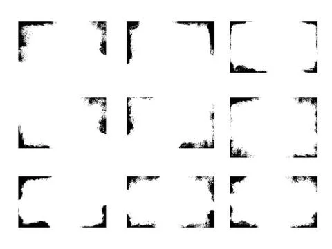 Set of grunge rectangle borders and frames, vector vintage illustration Stock Illustration
