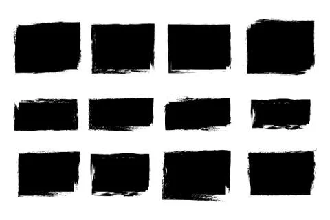 Set of grunge rectangle borders and frames, vector vintage illustration Illustrazione stock