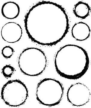 Set of grunge round frames 스톡 일러스트