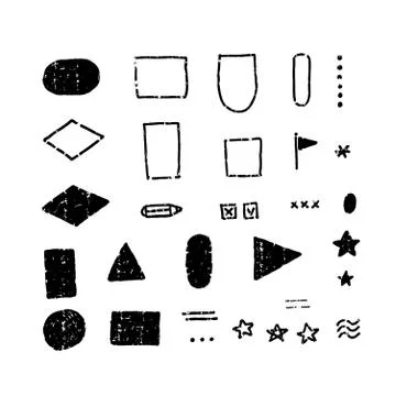 Set of Grunge Rubber Texture Stamp .Vector simple flat Illustration. Different Stock Illustration