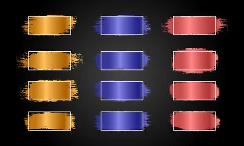 Set of grunge shapes colored Stock Illustration