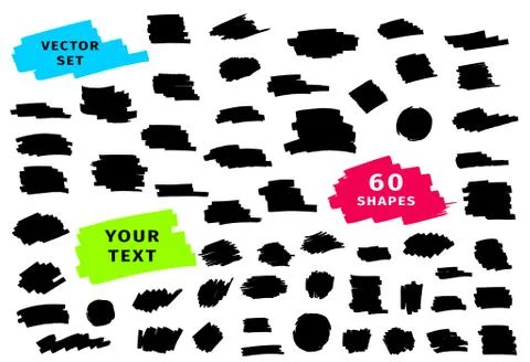 Set of grunge shapes. Vector elements. Stock Illustration