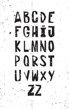 A set of grunge simple letters Stock Illustration