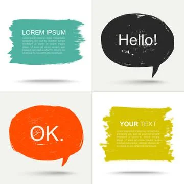 Set of grunge speak bubbles. Stock Illustration