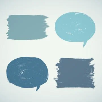 Set of grunge speak bubbles. Stock Illustration