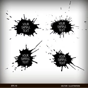 Set of grunge splashes. Grunge background. Illustrazione stock